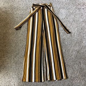 Yellow Stripped Flowy Pants